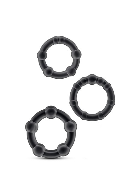 STAY HARD BEADED COCKRINGS BLACK