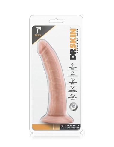DR. SKIN 7 INCH COCK SUCTION CUP VANILLA