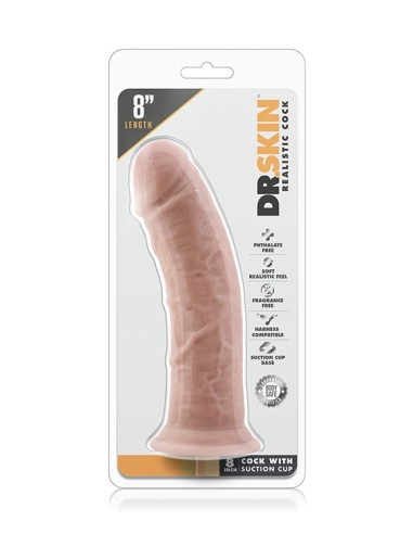 DR. SKIN 8 INCH COCK SUCTION CUP VANILLA