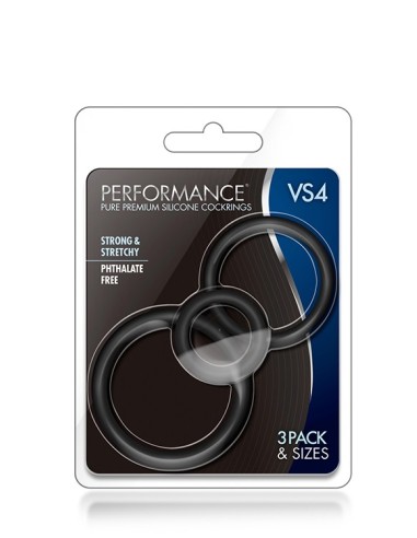 PERFORMANCE VS4 COCK RING SET BLACK