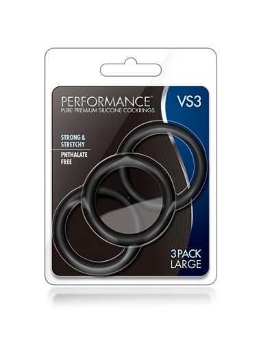 PERFORMANCE VS3 COCK RINGS LARGE BLACK