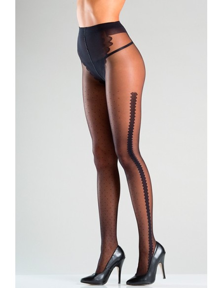 SHEER TIGHTS WITH ZIG ZAG SIDE DESIGN