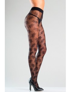 FLORAL DESIGNED SHEER TIGHTS WITH GUSSET acquista online su Porky's Store 2