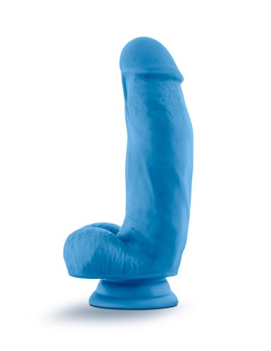 NEO ELITE 7INCH COCK W. BALLS NEON BLUE
