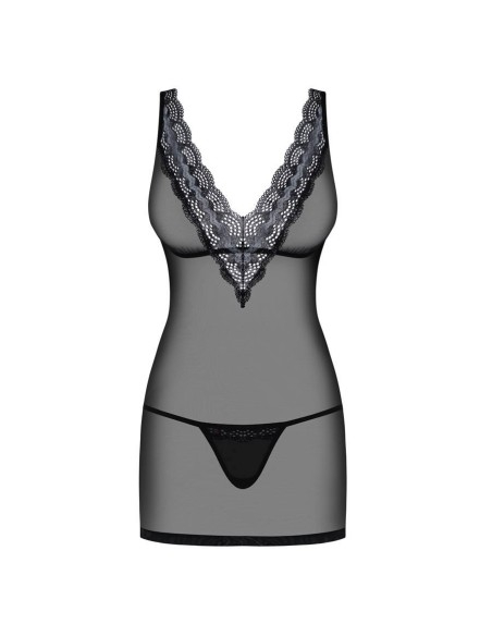 869-CHE-1 chemise & thong black