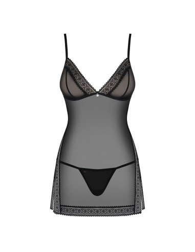 862-CHE-1 chemise & thong black