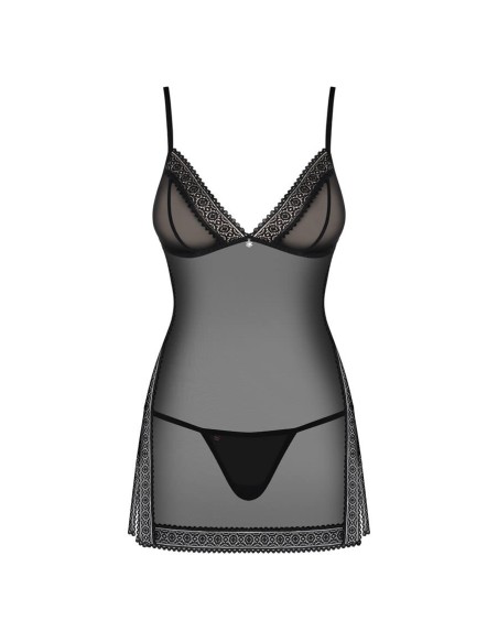 862-CHE-1 chemise & thong black