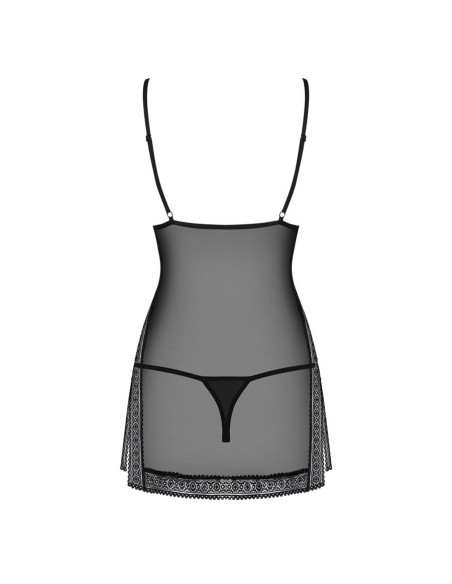 862-CHE-1 chemise & thong black