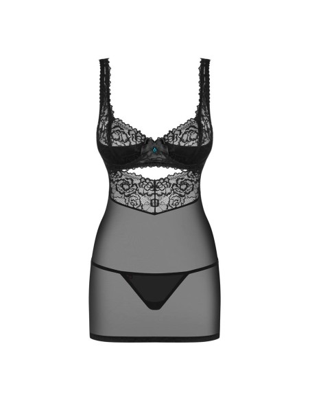 867-CHE-1 chemise & thong black