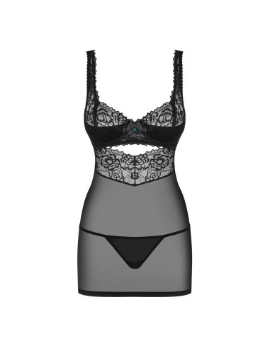 867-CHE-1 chemise & thong black