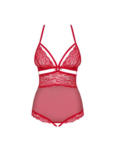 838-TED-3 teddy opencrotch red