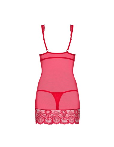 853-CHE-3 chemise & thong red