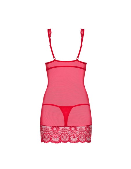 853-CHE-3 chemise & thong red