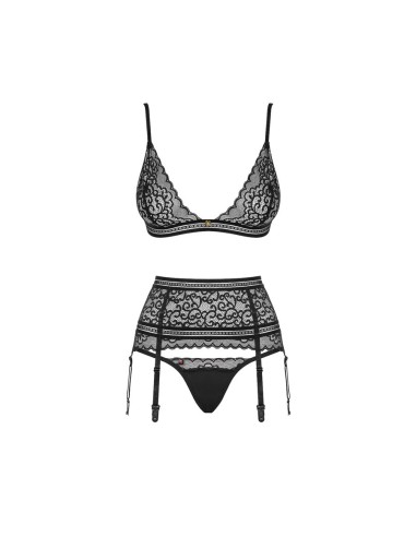 Ailay set 3 pcs + garter belt black