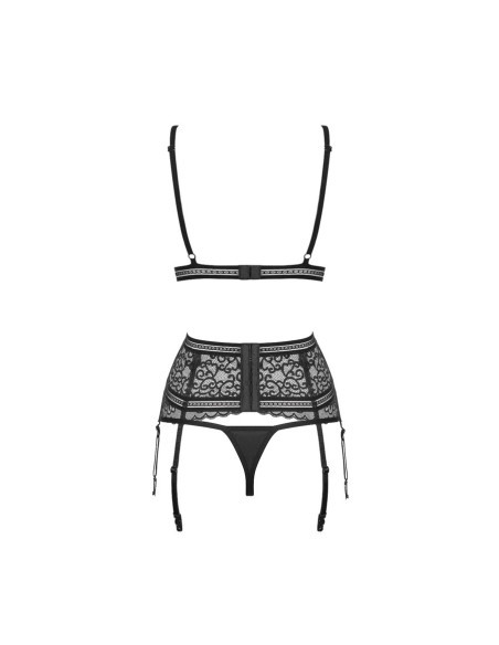 Ailay set 3 pcs + garter belt black