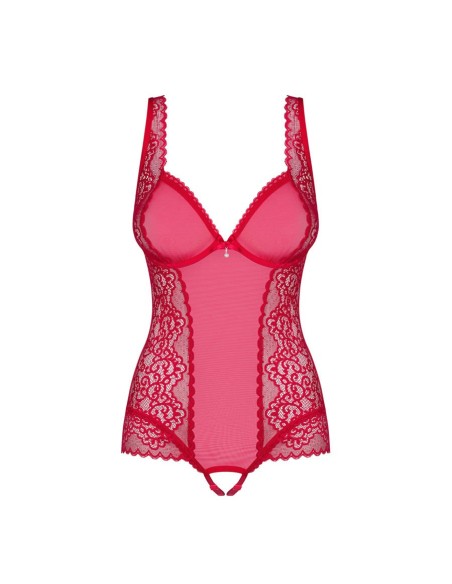 Rougebelle crotchless teddy red