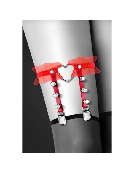 GARTER WITH HEART RED