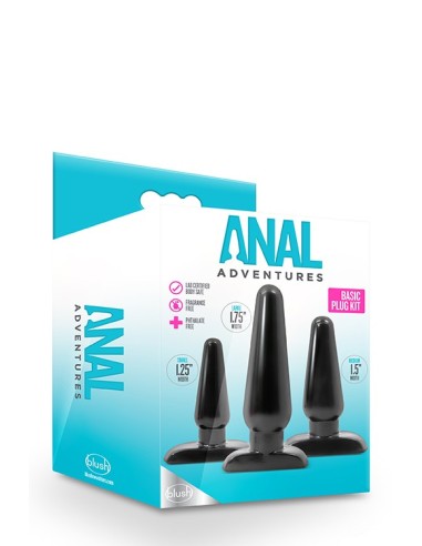 ANAL ADVENTURES BASIC PLUG KIT BLACK