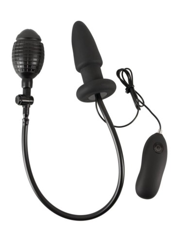 Inflatable vibrating butt plug