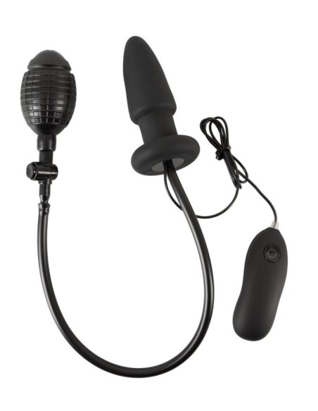 Inflatable vibrating butt plug