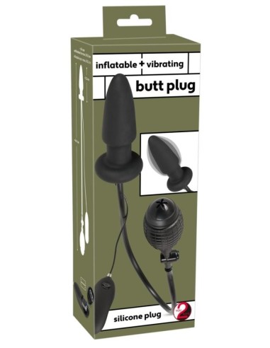 Inflatable vibrating butt plug
