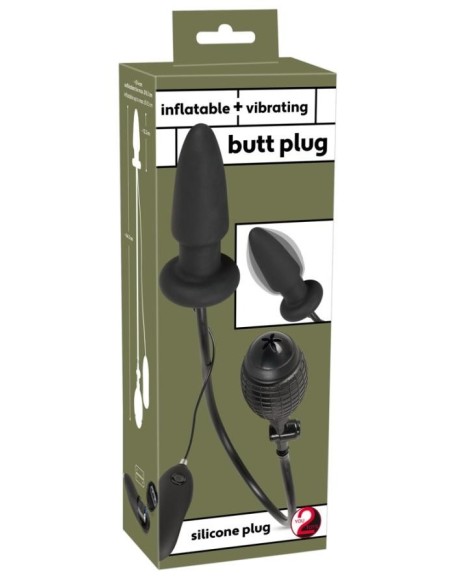 Inflatable vibrating butt plug