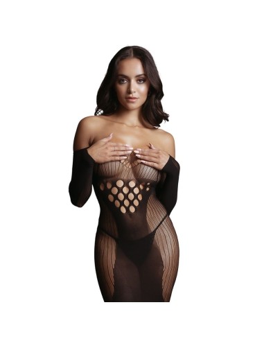 Long Sleeved Mini Dress- Black - One Si