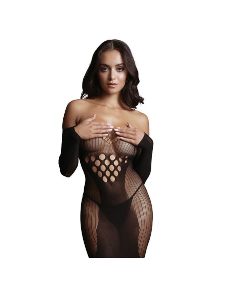 Long Sleeved Mini Dress- Black - One Si