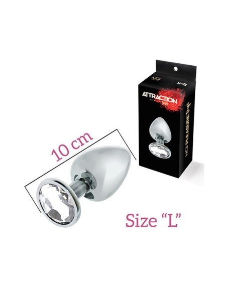 MAI No.74 METAL PLUG WITH STONE L SILVER