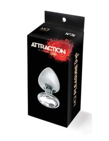 MAI No.74 METAL PLUG WITH STONE L SILVER