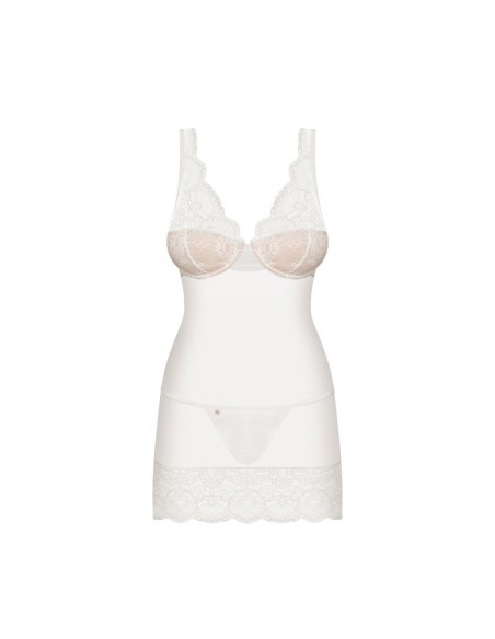 853-CHE-2 chemise & thong white