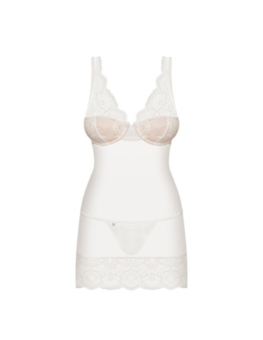 853-CHE-2 chemise & thong white