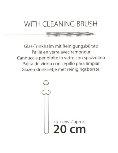 Glass Drinking Straw Willy x 4