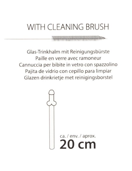 Glass Drinking Straw Willy x 4