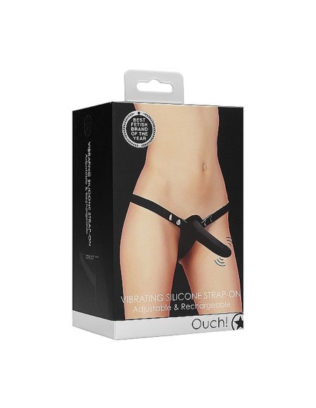 Vibrating Silicone Strap-On - Adjustabl