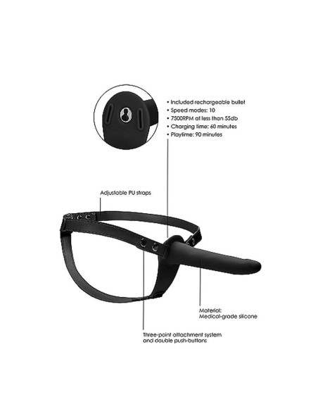 Vibrating Silicone Strap-On - Adjustabl