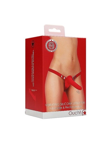 Vibrating Silicone Strap-On - Adjustabl