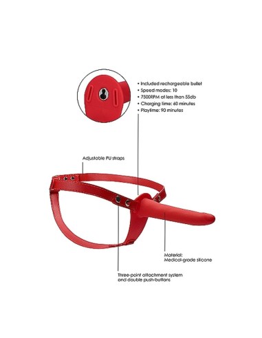 Vibrating Silicone Strap-On - Adjustabl