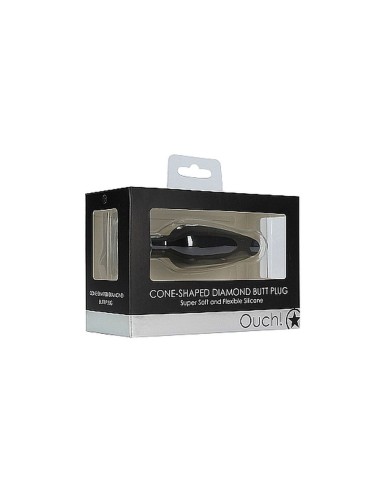 Cone-Shaped Diamond Butt Plug - Black