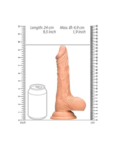 Realistic Dildo With Balls - 23 cm-Flesh
