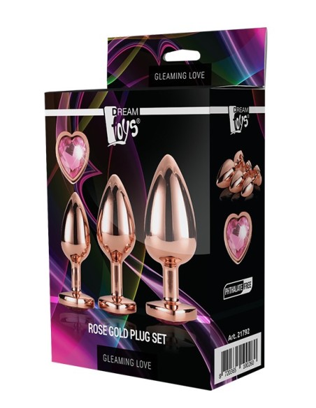 GLEAMING LOVE ROSE GOLD PLUG SET