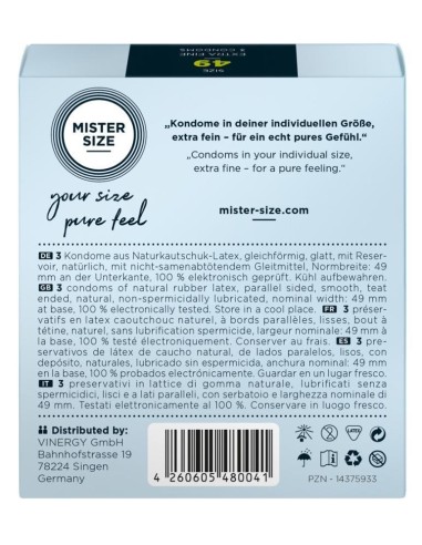 Mister Size 49mm pack of 3