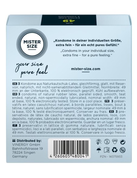 Mister Size 49mm pack of 3