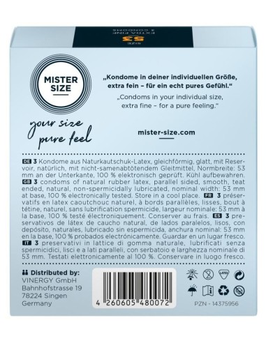 Mister Size 53mm pack of 3