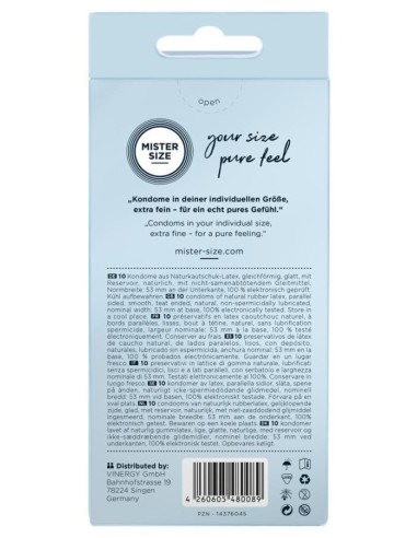 Mister Size 53mm pack of 10