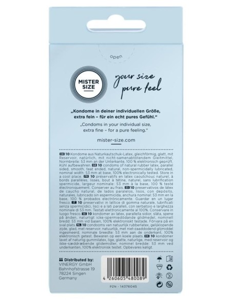 Mister Size 53mm pack of 10