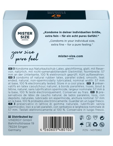 Mister Size 57mm pack of 3