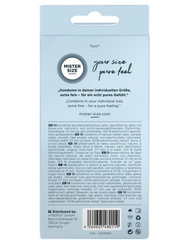 Mister Size 57mm pack of 10