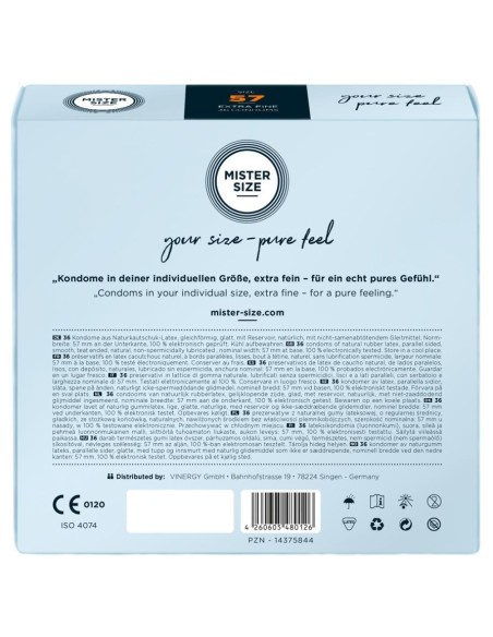 Mister Size 57mm pack of 36