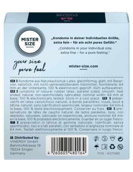 Mister Size 64mm pack of 3